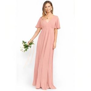 Show Me Your Mumu Emily Empire Maxi Dress Rustic Mauve Crisp Medium Bridesmaid